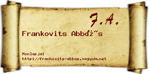 Frankovits Abbás névjegykártya